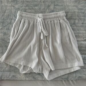 Daily Drills White Terry Cloth Shorts